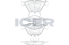 Sada brzdových destiček, kotoučová brzda ICER 181577