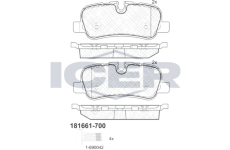 Sada brzdových destiček, kotoučová brzda ICER 181661-700