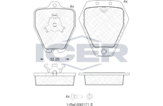 Sada brzdových destiček, kotoučová brzda ICER 181692
