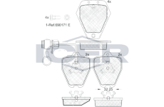 Sada brzdových destiček, kotoučová brzda ICER 181693
