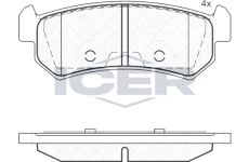 Sada brzdových destiček, kotoučová brzda ICER 181727