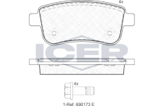 Sada brzdových destiček, kotoučová brzda ICER 181904