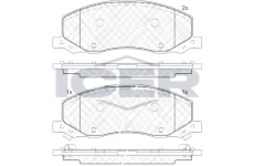 Sada brzdových destiček, kotoučová brzda ICER 181927