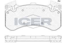 Sada brzdových destiček, kotoučová brzda ICER 182070