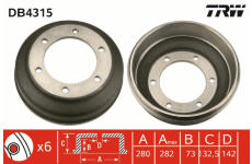 Brzdový buben TRW DB4315