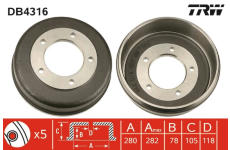 Brzdový buben TRW DB4316