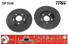 Brzdový kotúč TRW DF1036