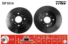 Brzdový kotúč TRW DF1814