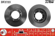 Brzdový kotouč TRW DF2723