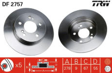 Brzdový kotouč TRW DF2757