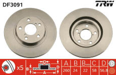 Brzdový kotouč TRW DF3091