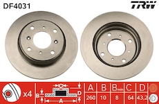 Brzdový kotouč TRW DF4031