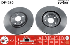 Brzdový kotúč TRW DF4230