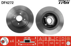 Brzdový kotouč TRW DF4272