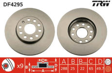 brzdové kotouče přední Octavia II 1ZE 288mm