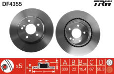 Brzdový kotouč TRW DF4355
