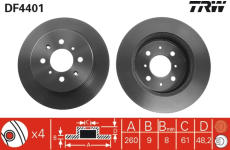 Brzdový kotouč TRW DF4401