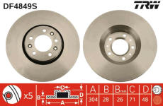 Brzdový kotouč TRW DF4849S