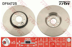 Brzdový kotouč TRW DF6472S
