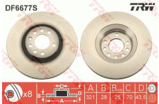 Brzdový kotouč TRW DF6677S