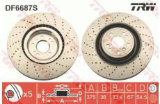 Brzdový kotúč TRW DF6687S