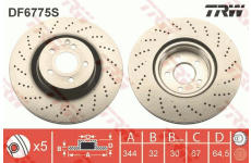 Brzdový kotouč TRW DF6775S