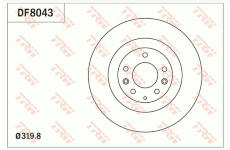 Brzdový kotouč TRW DF8043