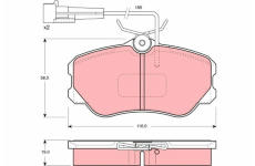 Sada brzdových destiček, kotoučová brzda TRW GDB1095