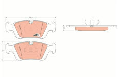 Sada brzdových platničiek kotúčovej brzdy TRW GDB1100
