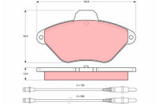 Sada brzdových destiček, kotoučová brzda TRW GDB1102