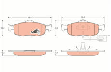 Sada brzdových destiček, kotoučová brzda TRW GDB1108