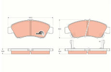 Sada brzdových destiček, kotoučová brzda TRW GDB1164