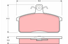 Sada brzdových destiček, kotoučová brzda TRW GDB1165