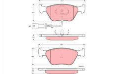 Sada brzdových destiček, kotoučová brzda TRW GDB1192