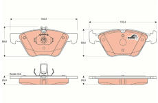 Sada brzdových destiček, kotoučová brzda TRW GDB1215