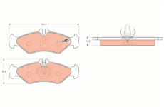 Sada brzdových destiček, kotoučová brzda TRW GDB1262