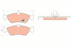 Sada brzdových platničiek kotúčovej brzdy TRW GDB1263