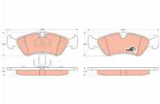 Sada brzdových platničiek kotúčovej brzdy TRW GDB1300