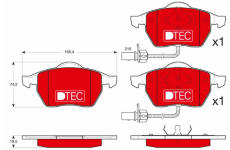 Sada brzdových destiček, kotoučová brzda TRW GDB1307DTE