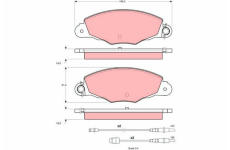 Sada brzdových destiček, kotoučová brzda TRW GDB1336