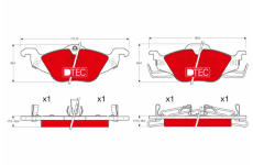 Sada brzdových destiček, kotoučová brzda TRW GDB1351DTE