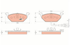 Sada brzdových platničiek kotúčovej brzdy TRW GDB1386