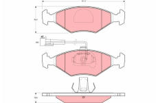 Sada brzdových platničiek kotúčovej brzdy TRW GDB1393