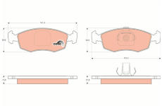 Sada brzdových destiček, kotoučová brzda TRW GDB1443