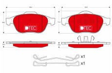 Sada brzdových destiček, kotoučová brzda TRW GDB1468DTE