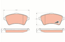 Sada brzdových destiček, kotoučová brzda TRW GDB1473