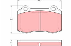Sada brzdových destiček, kotoučová brzda TRW GDB1513