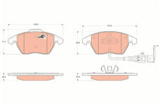 Sada brzdových destiček, kotoučová brzda TRW GDB1550