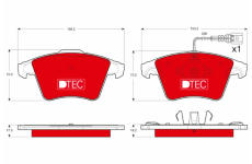 Sada brzdových destiček, kotoučová brzda TRW GDB1556DTE