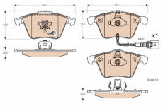 Sada brzdových destiček, kotoučová brzda TRW GDB1616
